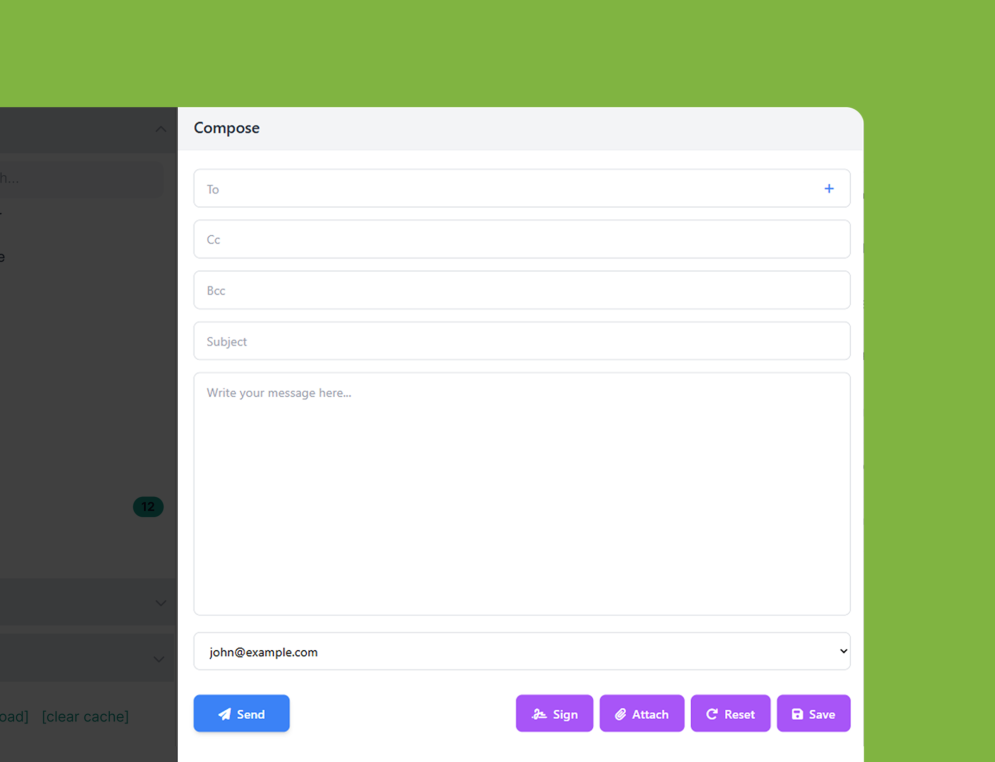 Cypht compose window screenshot