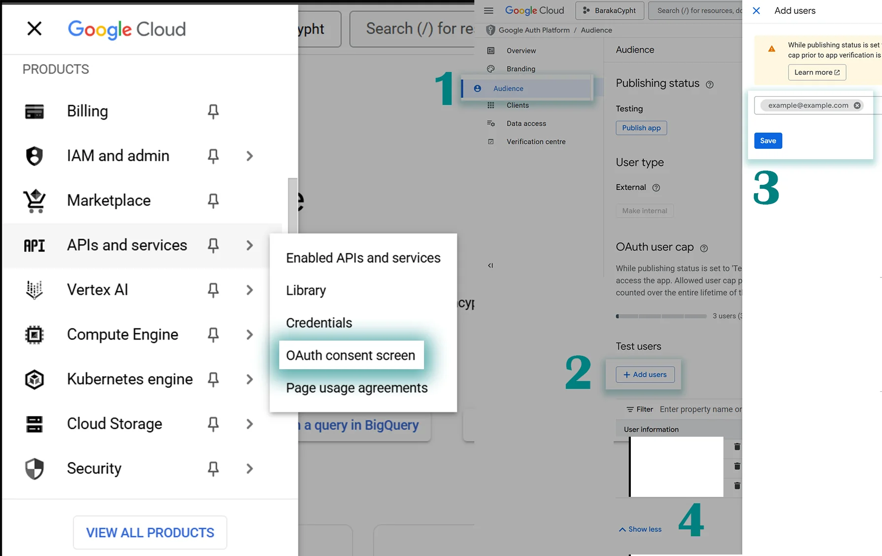 Google OAuth consent screen configuration